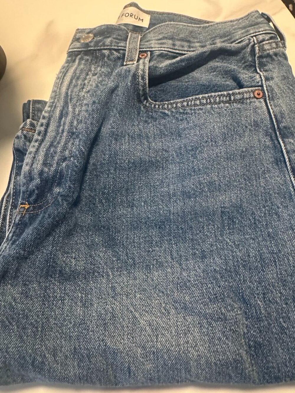 Aritzia Denim Forum The Farrah Hi-Rise Wide Jeans, Size 29, Medium Wash